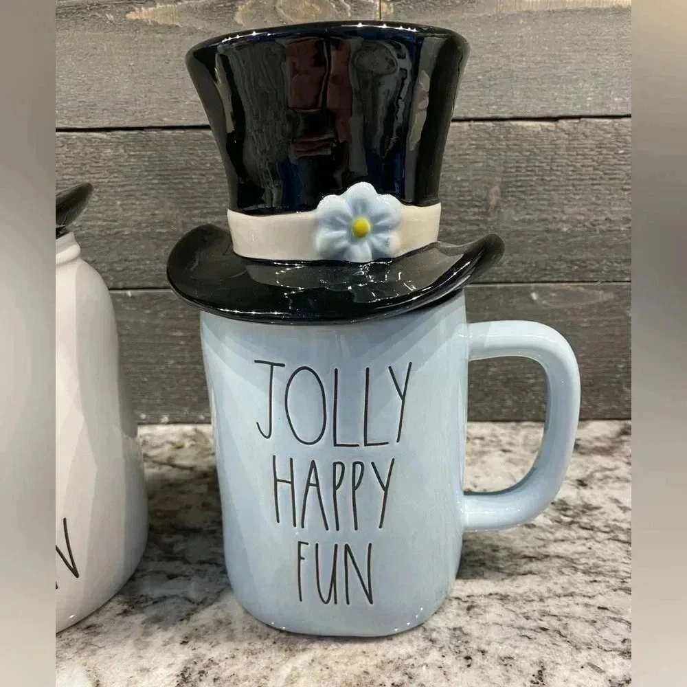 New Rae Dunn Frosty the Snowman Set Jolly Happy Fun Mug & Canister